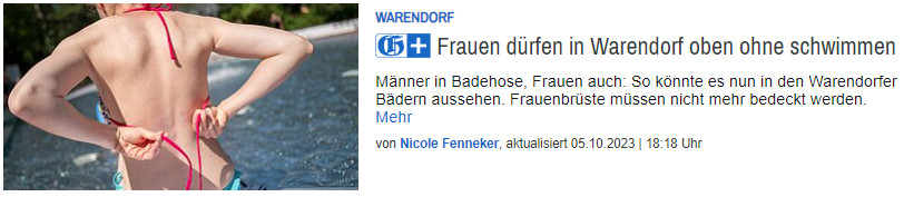 Oben-ohne verbreitet sich
