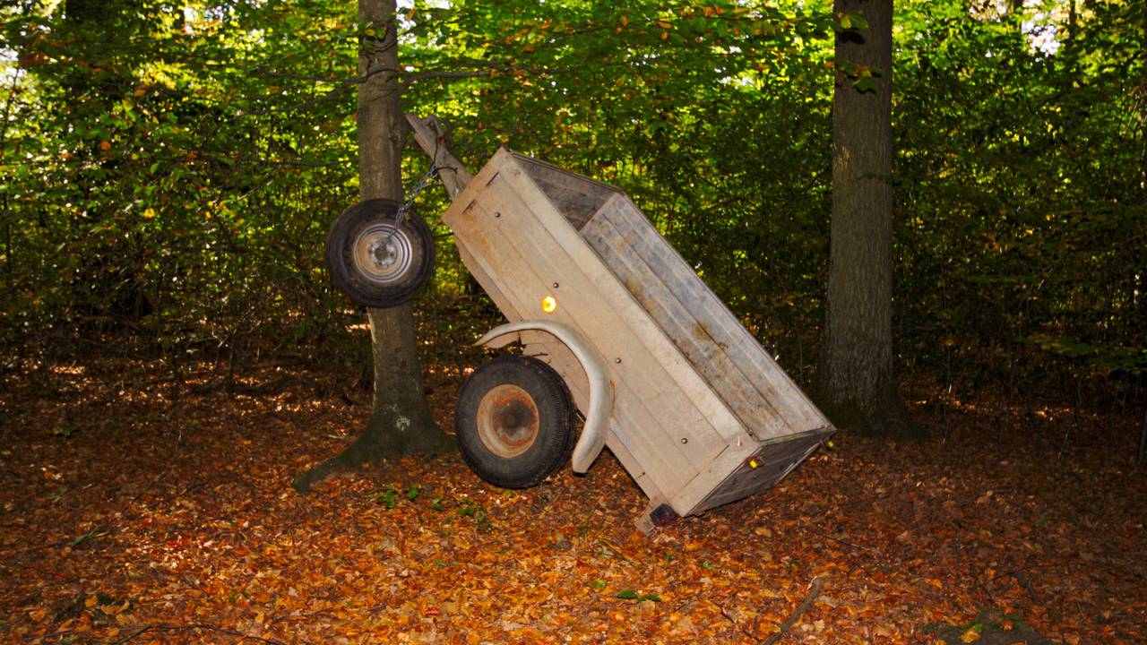 Ein Anhänger in herbstlichem Farbenrausch