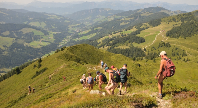Schlängelwege führen bergab