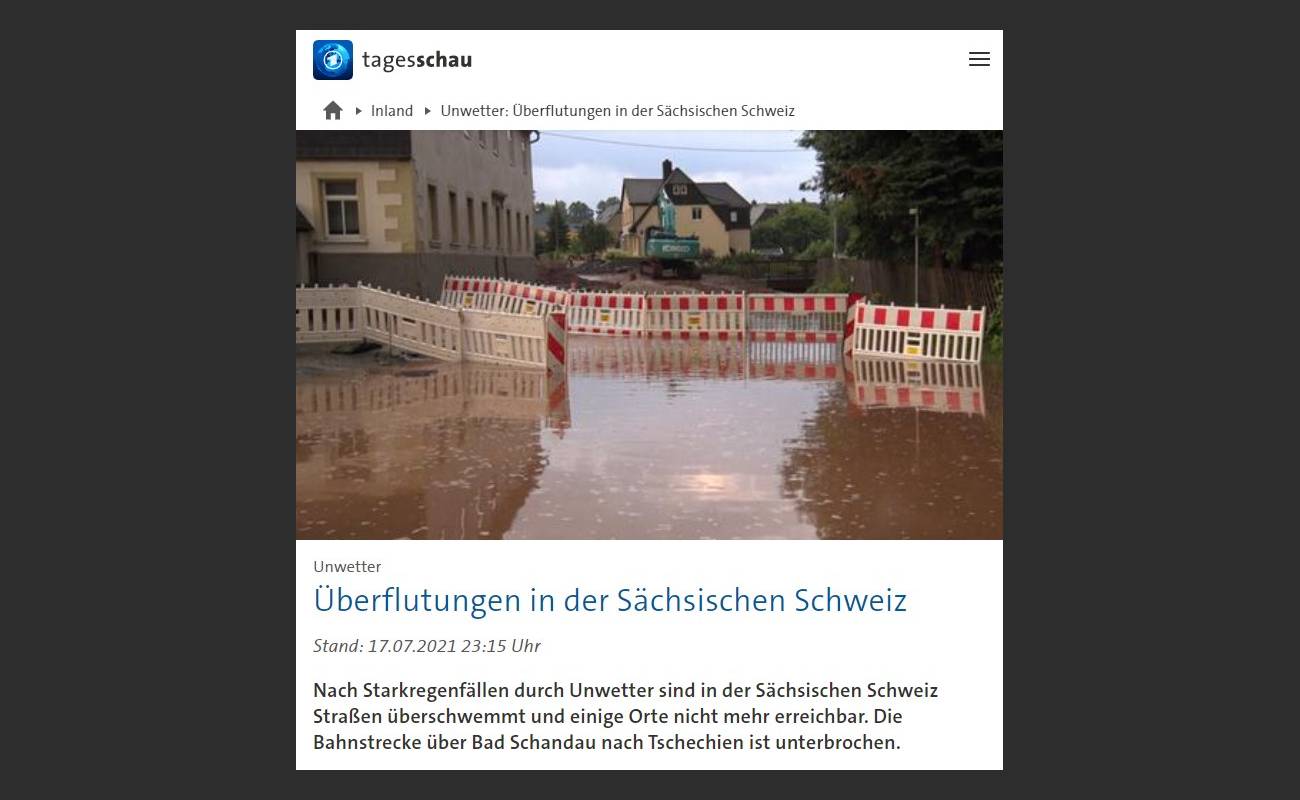 Meldung der Tagesschau