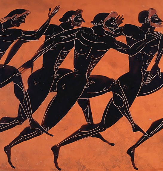 Sprinter - abgebildet auf einer Amphora.