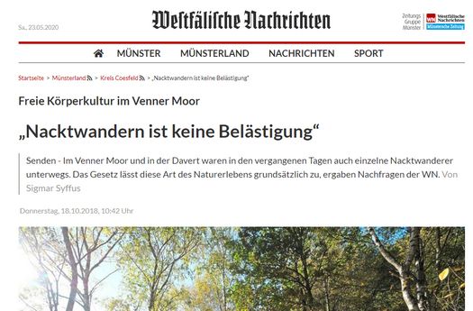 Nacktwandern ist nicht verboten