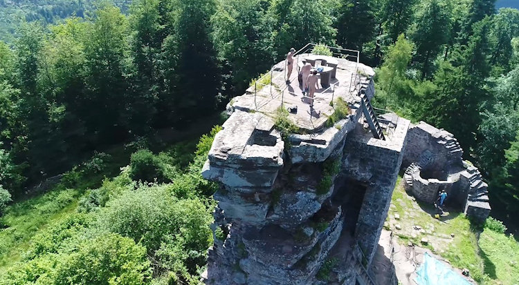 Der Blick seitlich abwärts
