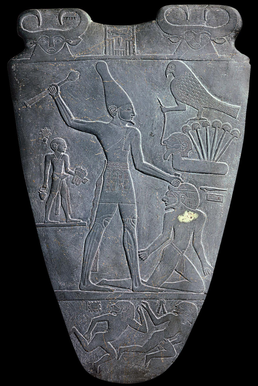 Altes Reich, 1. Dynastie, Plakette des Pharao Narmer. Altes Reich, 1. Dynastie, Plakette des Pharao Narmer.