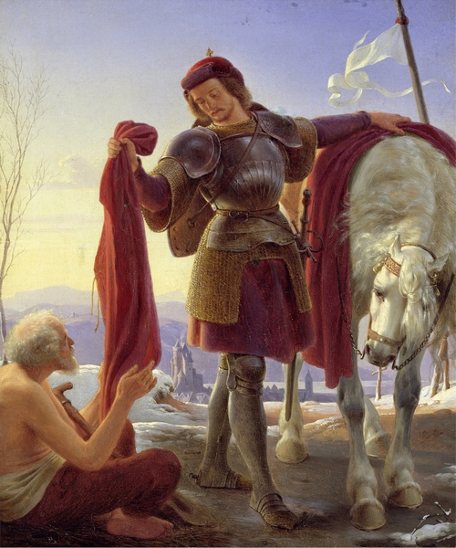 Alfred Rethel: Der heilige Martin teilt seinen Mantel