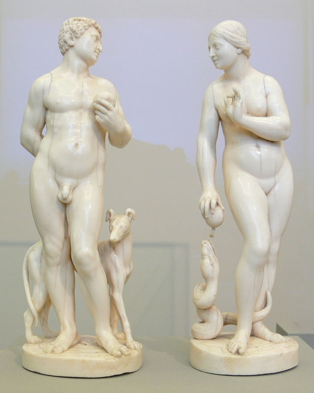 Nackt und gluecklich: Adam und Eva vor dem Apfelbiss. Quelle: wikimedia commons Nackt und gluecklich: Adam und Eva vor dem Apfelbiss. Quelle: wikimedia commons
