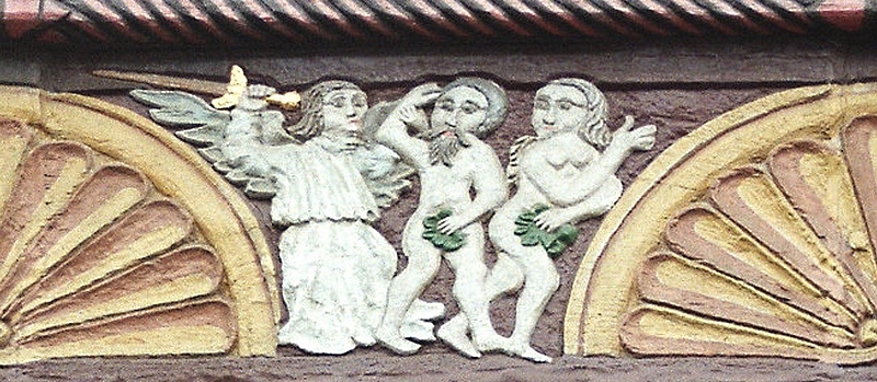 Verschämt und ungluecklich: Adam und Eva nach dem Apfelbiss. Quelle: wikimedia commons Verschämt und ungluecklich: Adam und Eva nach dem Apfelbiss. Quelle: wikimedia commons