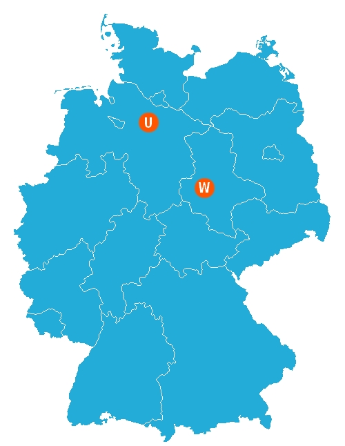 W = Wippra U = Undeloh W = Wippra, U = Undeloh