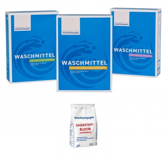 Waschkampagne: Waschmittel speziell komponiert für 3 Wasser-Härtestufen